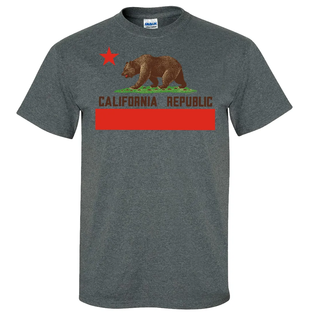 Don Pimentel California Republic Bear Flag Brown Text Asst Colors T-shirt/tee