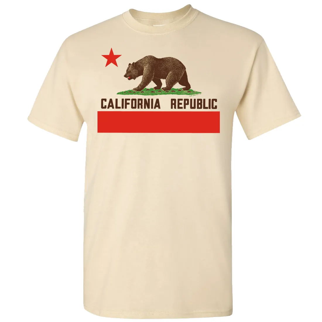 Don Pimentel California Republic Bear Flag Brown Text Asst Colors T-shirt/tee