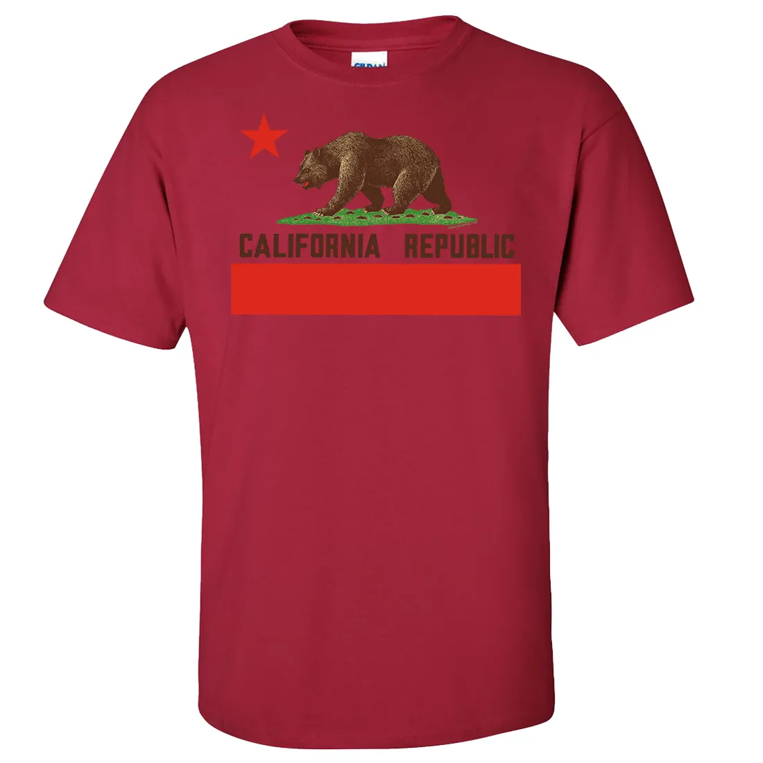 Don Pimentel California Republic Bear Flag Brown Text Asst Colors T-shirt/tee