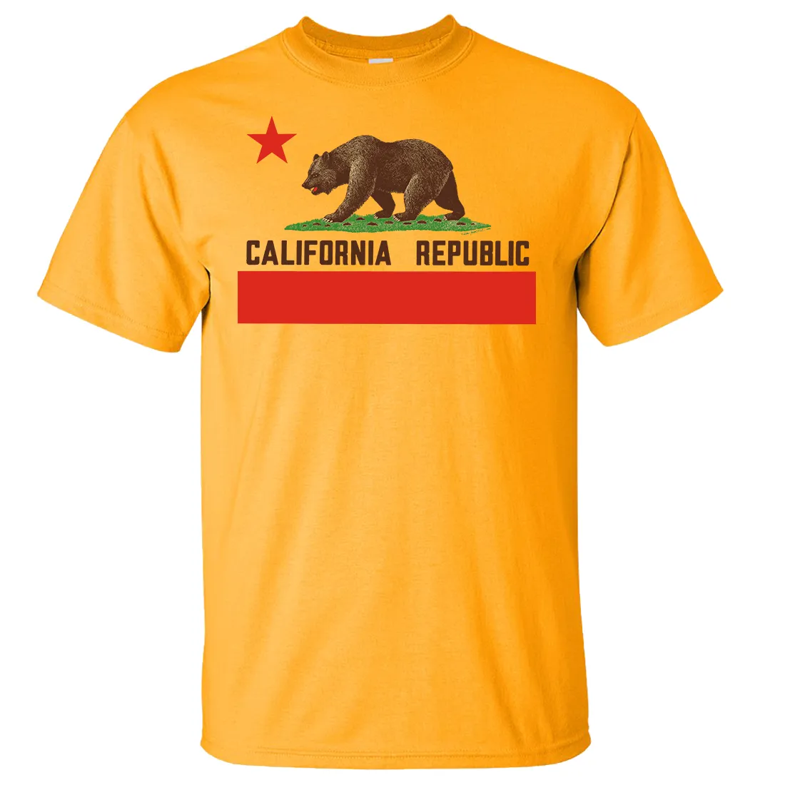 Don Pimentel California Republic Bear Flag Brown Text Asst Colors T-shirt/tee