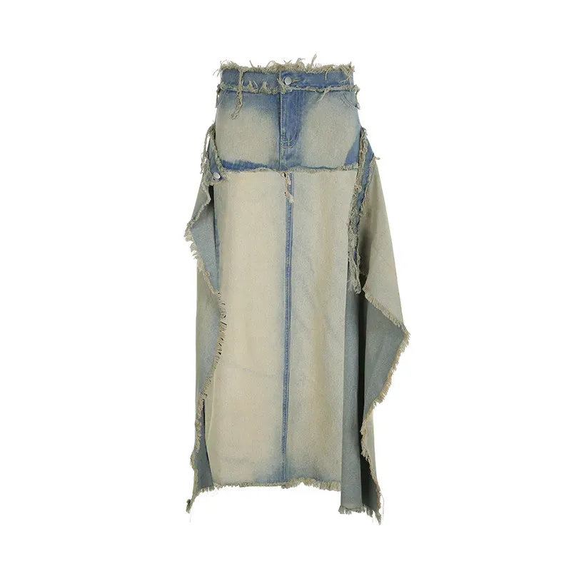 Double Trouble Layered Denim Skirt
