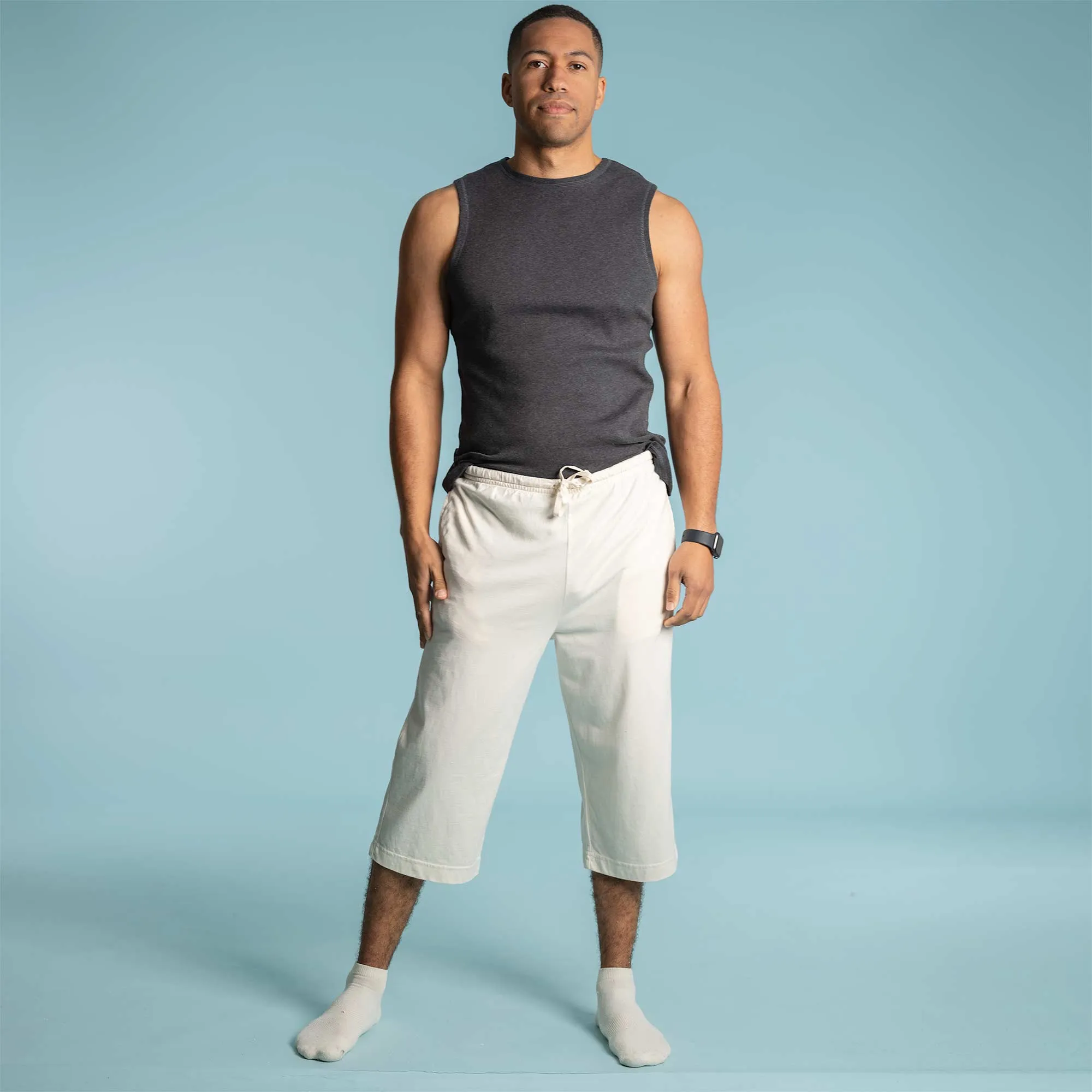 DREW 100% Organic Cotton Dorm Shorts (Unisex) (OC thread, Organic Elastic Waistband, Plastic-free, 100% Biodegradable)