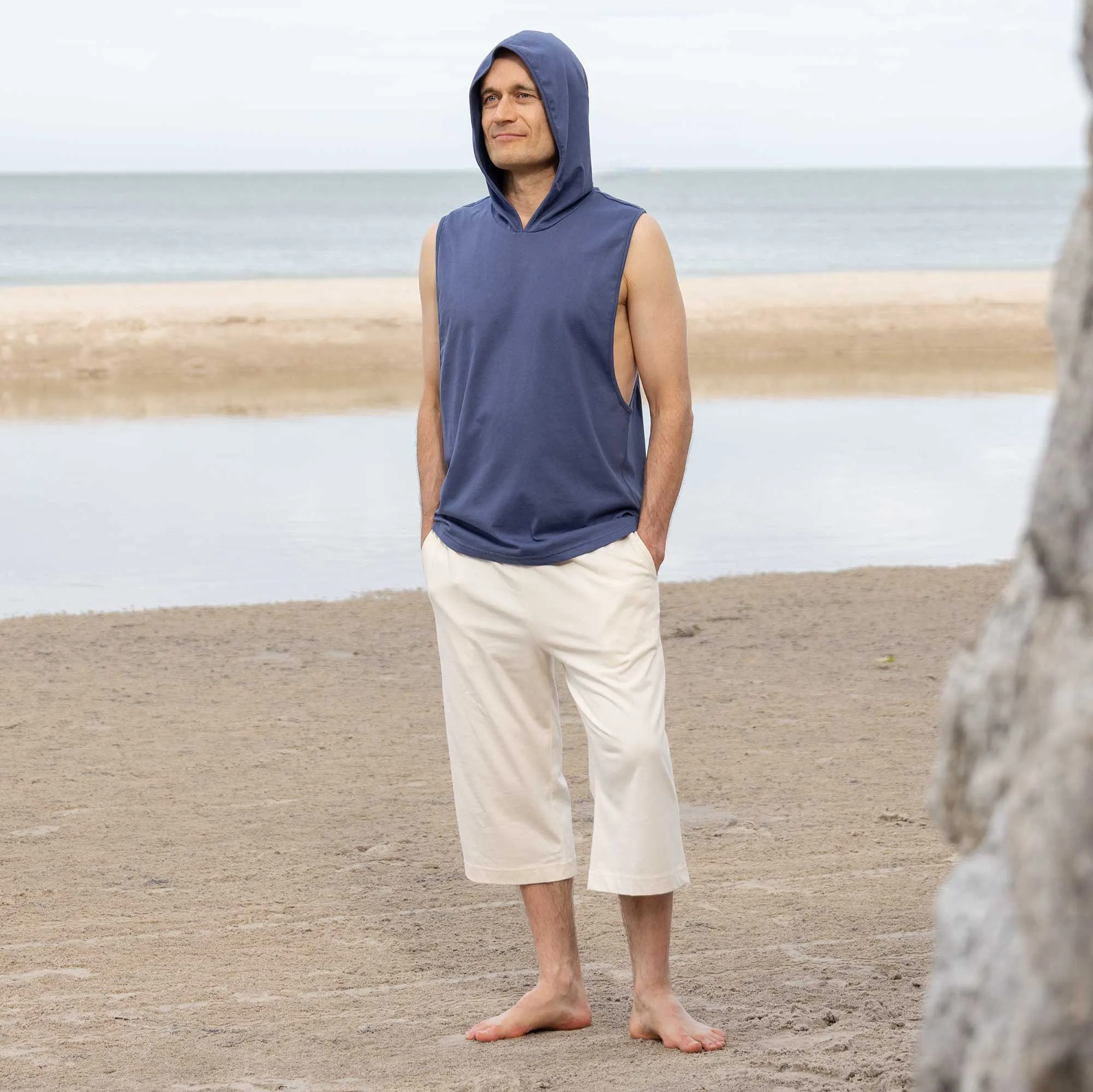 DREW 100% Organic Cotton Dorm Shorts (Unisex) (OC thread, Organic Elastic Waistband, Plastic-free, 100% Biodegradable)