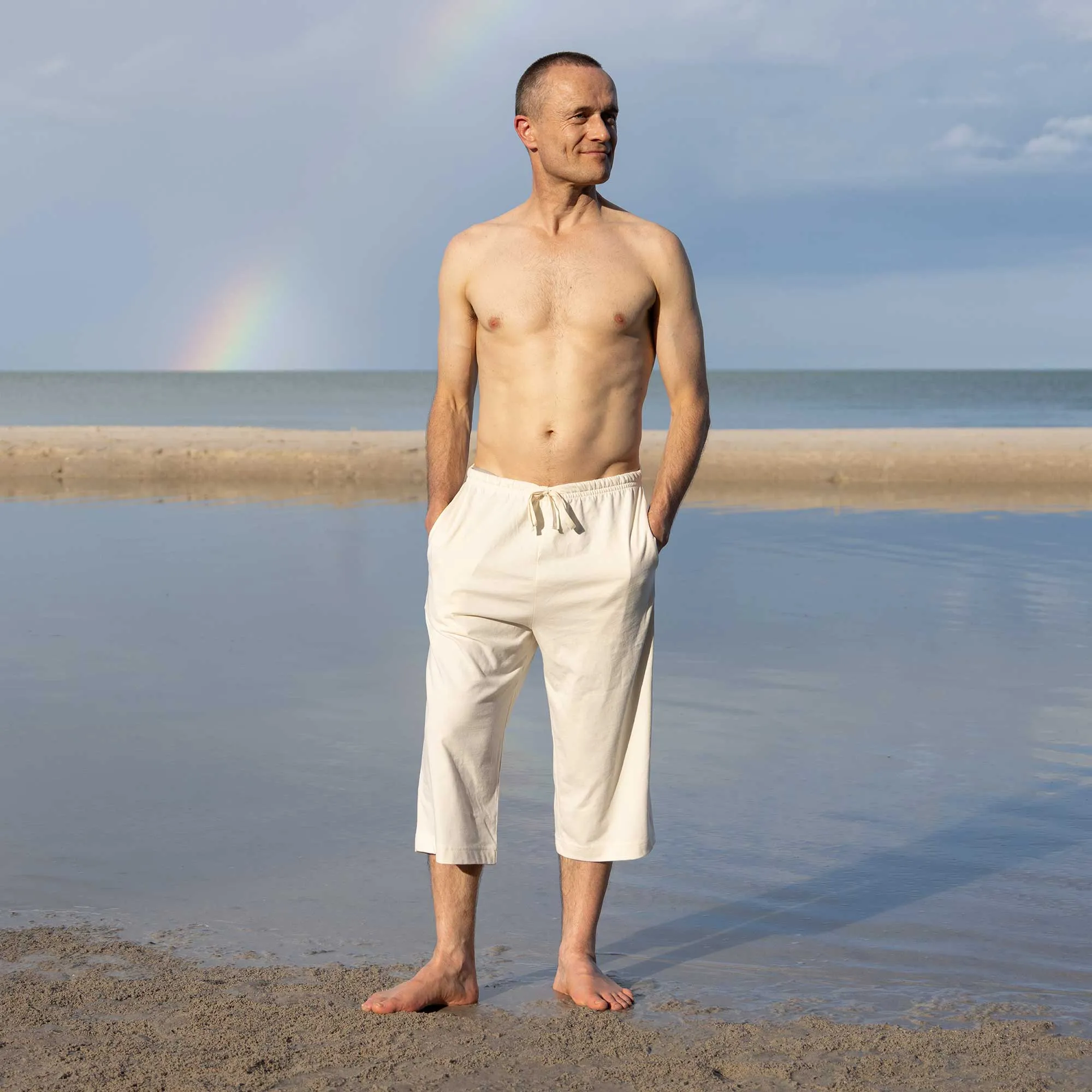 DREW 100% Organic Cotton Dorm Shorts (Unisex) (OC thread, Organic Elastic Waistband, Plastic-free, 100% Biodegradable)