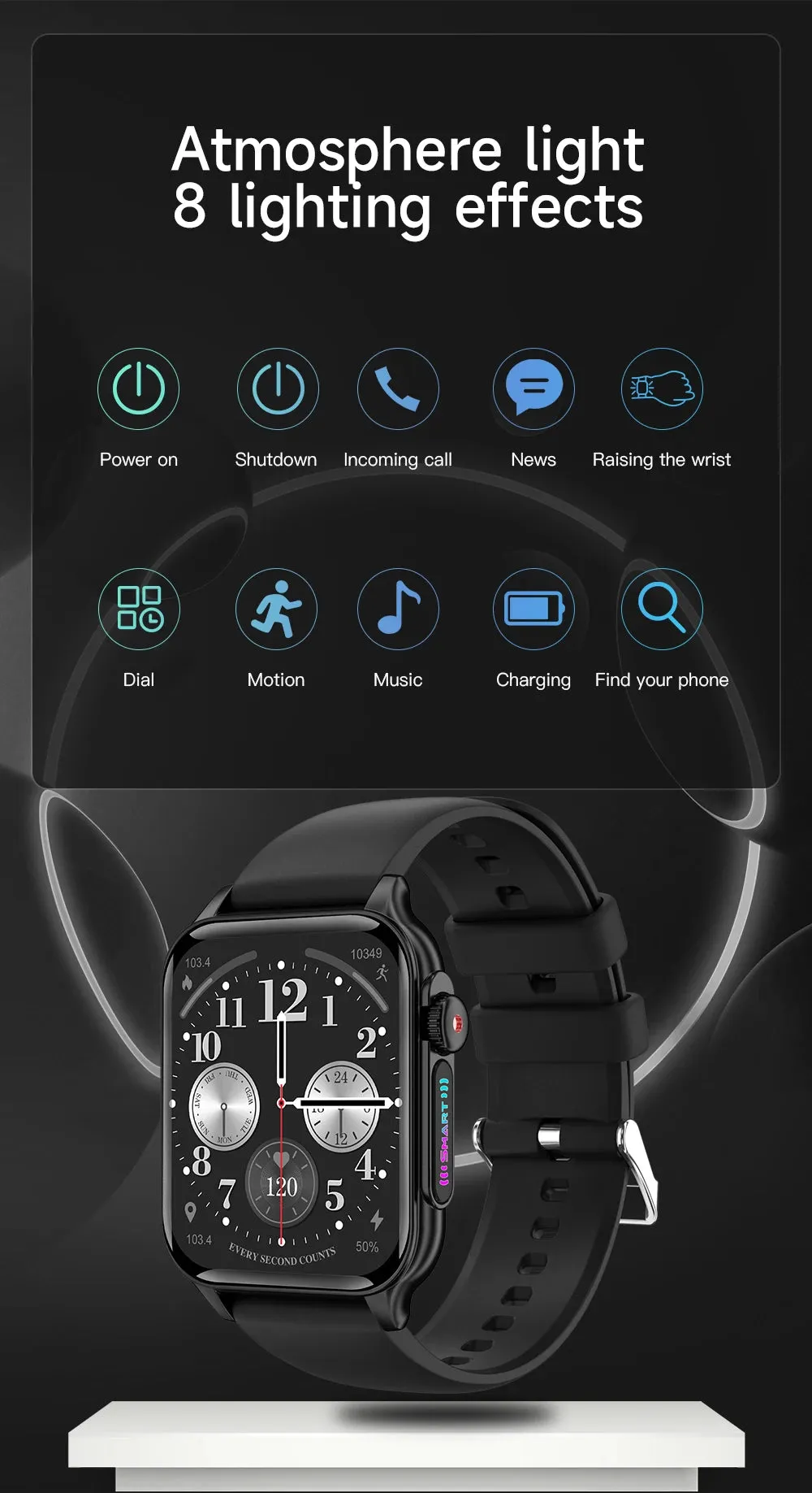EFFEOKKI 1.96" HD Display Smart Fitness Watch