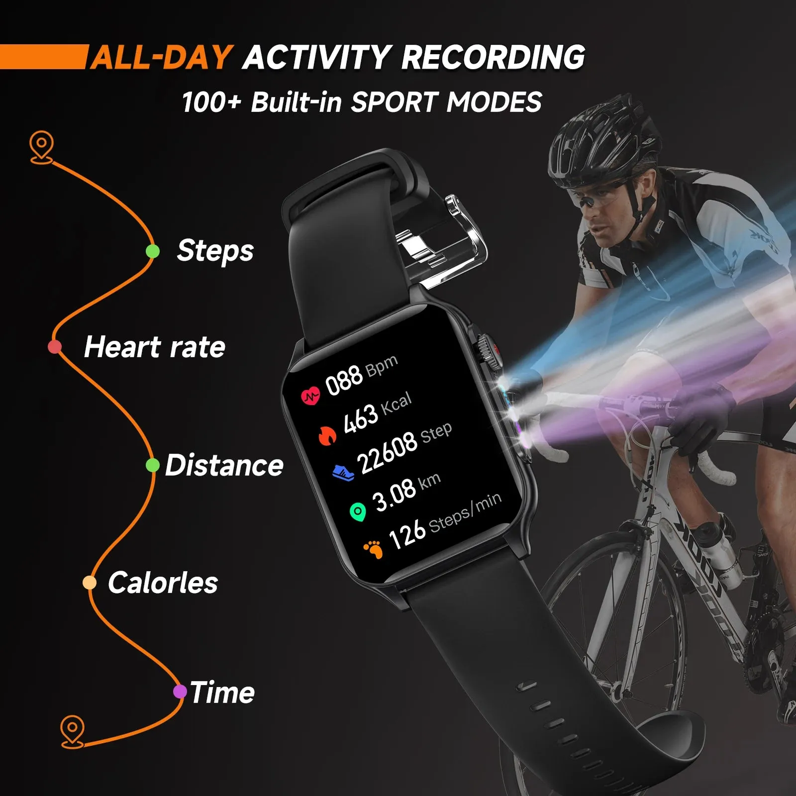 EFFEOKKI 1.96" HD Display Smart Fitness Watch