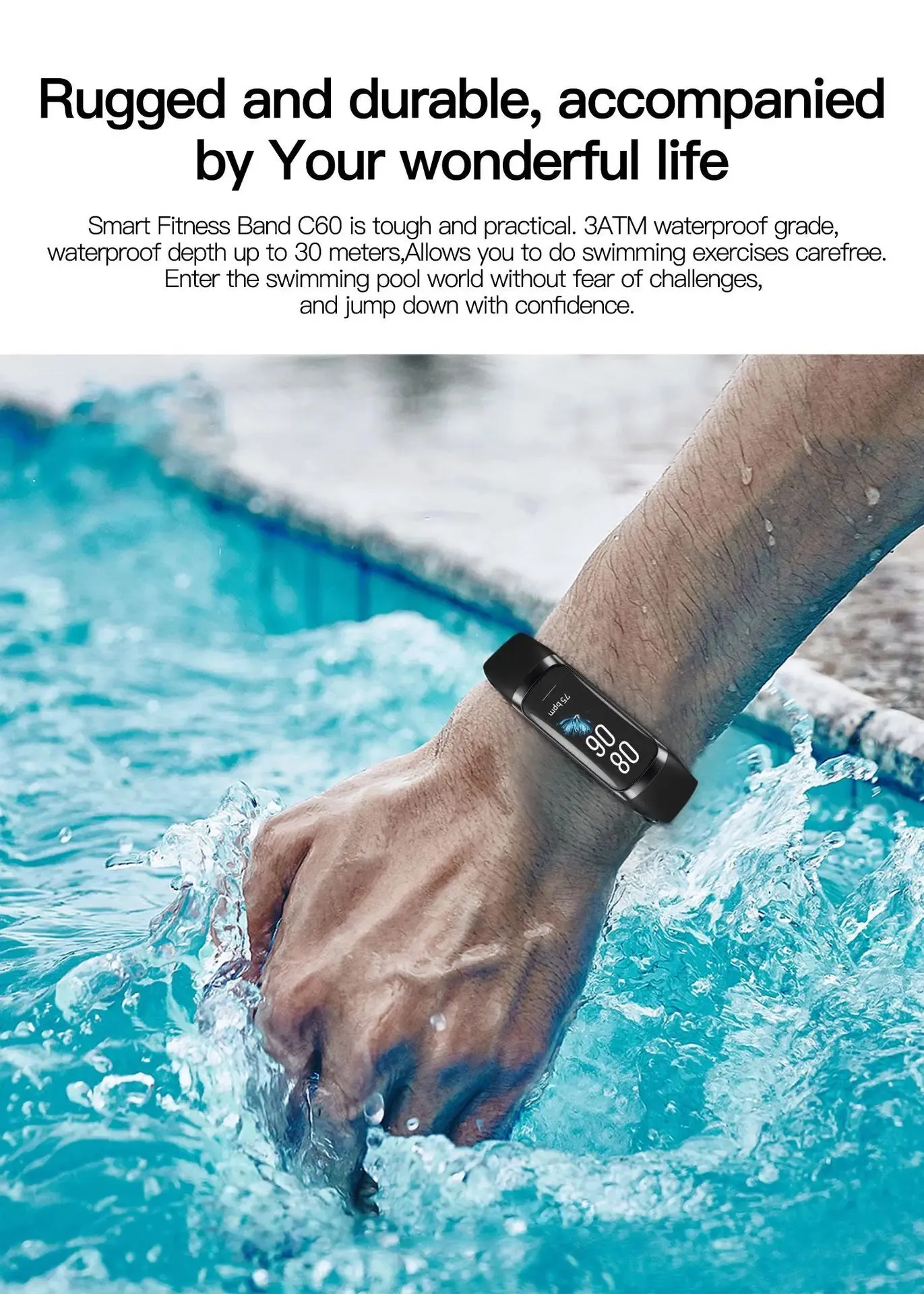 EFFEOKKI C60 1.10" AMOLED Smart Fitness Band