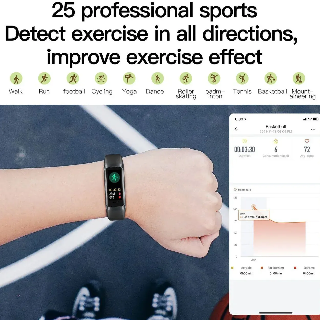 EFFEOKKI C60 1.10" AMOLED Smart Fitness Band
