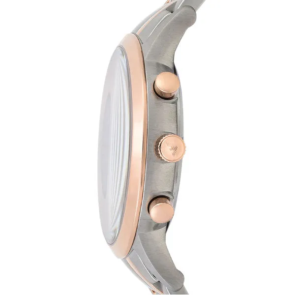 EMPORIO ARMANI Dress Two-Tone Stainless Steel Grey Dial Quartz Watch for Gents - AR11077