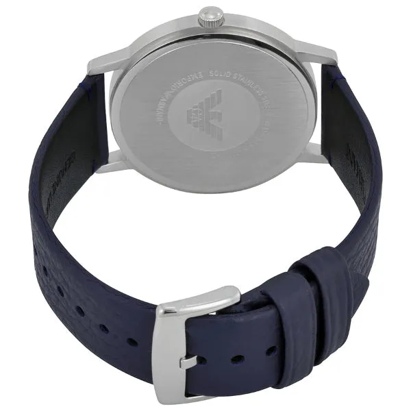 EMPORIO ARMANI Kappa Blue Leather Strap Blue Dial Quartz Watch for Ladies - AR11012