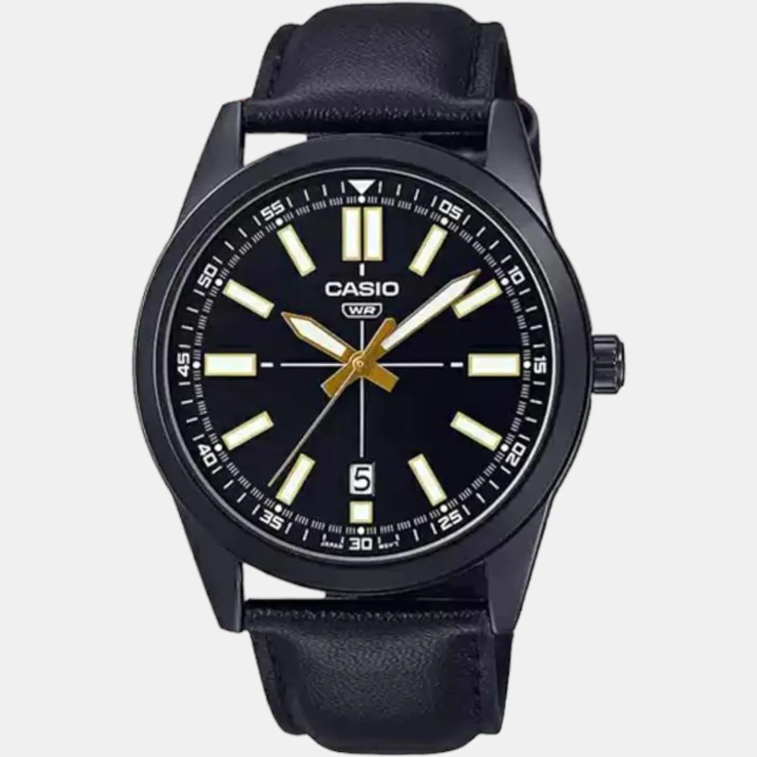 Enticer Men's Analog Leather Watch A1943 - MTP-VD02BL-1EUDF