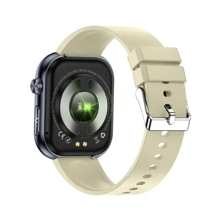 ET587 1.95 inch AMOLED Screen Smart Watch, ECG Electrocardiogram/Blood Sugar Monitoring(Yellow)