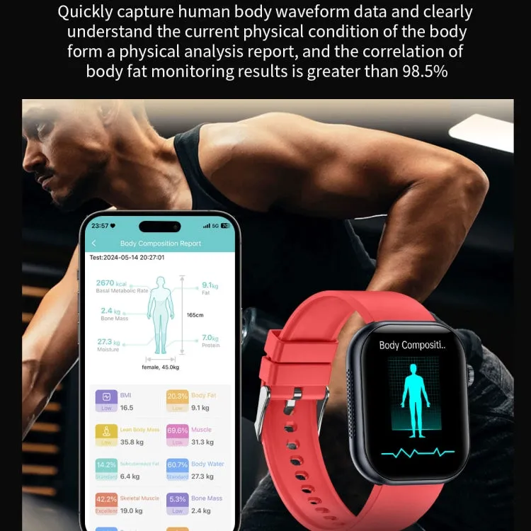 ET587 1.95 inch AMOLED Screen Smart Watch, ECG Electrocardiogram/Blood Sugar Monitoring(Yellow)
