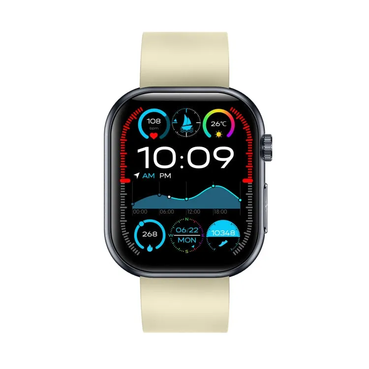 ET587 1.95 inch AMOLED Screen Smart Watch, ECG Electrocardiogram/Blood Sugar Monitoring(Yellow)