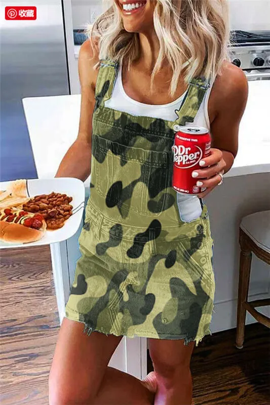 Fashion Women's Slim Fit Adjustable Short Skirt With Denim Straps