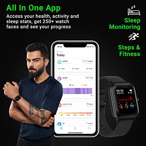 Fire-Boltt SpO2 Full Touch 1.4 inch Smart Watch 400 Nits Peak Brightness Metal Body 8 Days Battery Life with 24*7 Heart Rate monitoring IPX7 with Blood Oxygen, Fitness, Sports & Sleep Tracking (Black)
