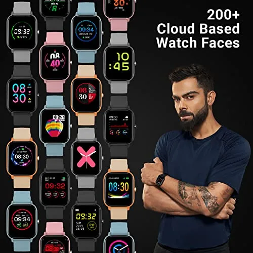 Fire-Boltt SpO2 Full Touch 1.4 inch Smart Watch 400 Nits Peak Brightness Metal Body 8 Days Battery Life with 24*7 Heart Rate monitoring IPX7 with Blood Oxygen, Fitness, Sports & Sleep Tracking (Black)