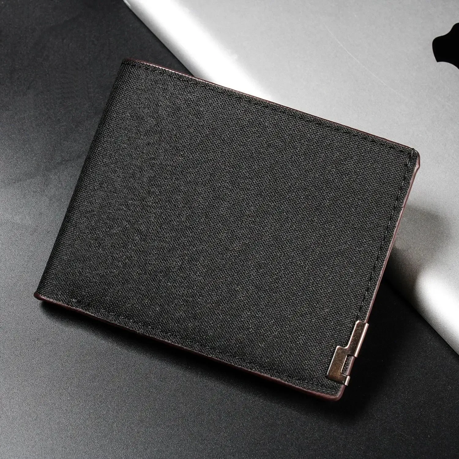 Foldable Denim and Cowhide Wallet