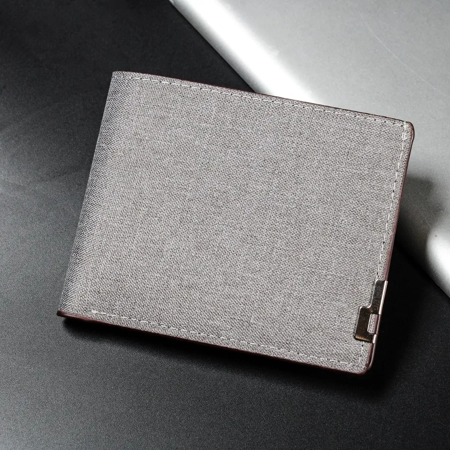 Foldable Denim and Cowhide Wallet