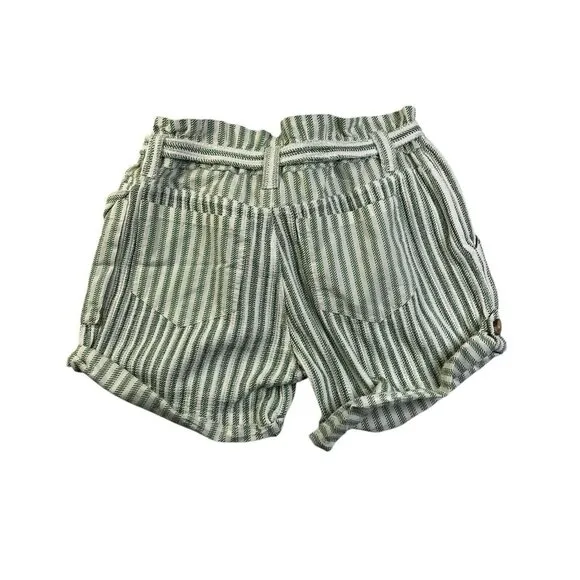 Free People FP One Harriet Striped Shorts Mint Green White Chip NWOT Size Xsmall