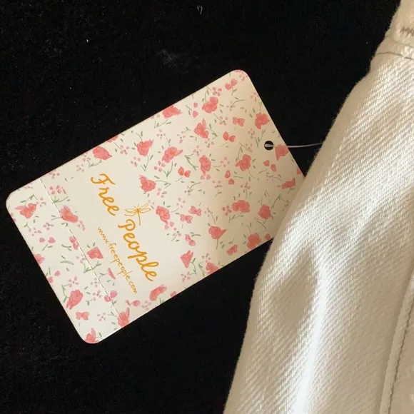 Free people white denim jean shorts 27 high waist