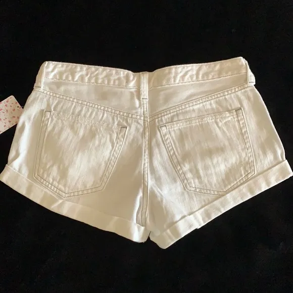 Free people white denim jean shorts 27 high waist