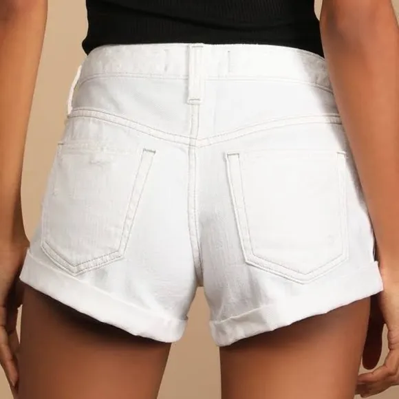 Free people white denim jean shorts 27 high waist