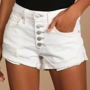 Free people white denim jean shorts 27 high waist