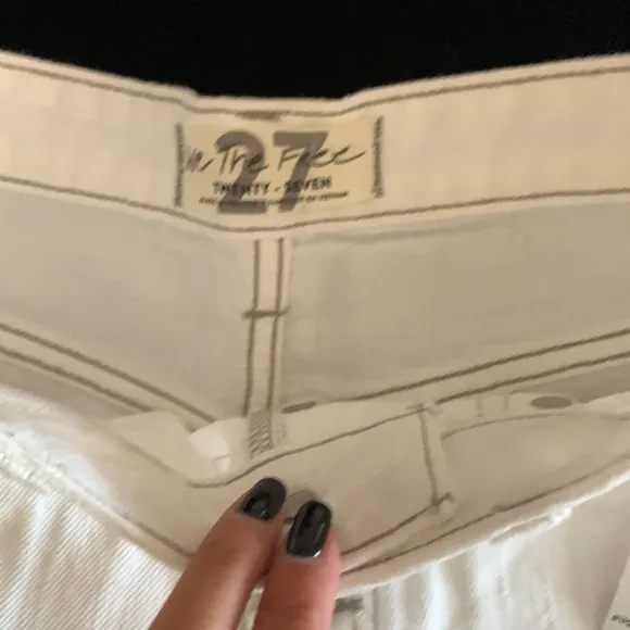 Free people white denim jean shorts 27 high waist