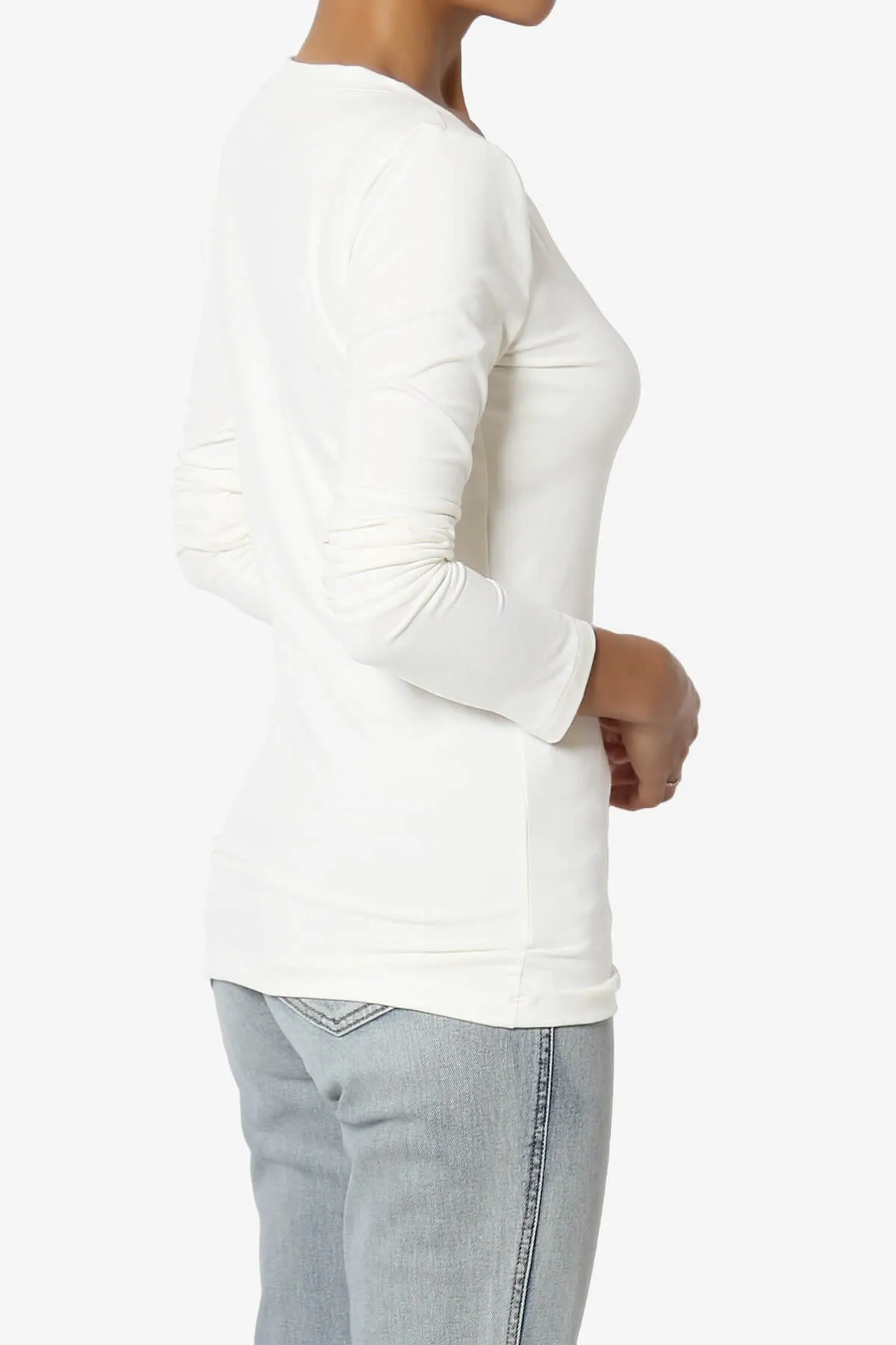 Gaia Microfiber V-Neck Long Sleeve T-Shirt PLUS