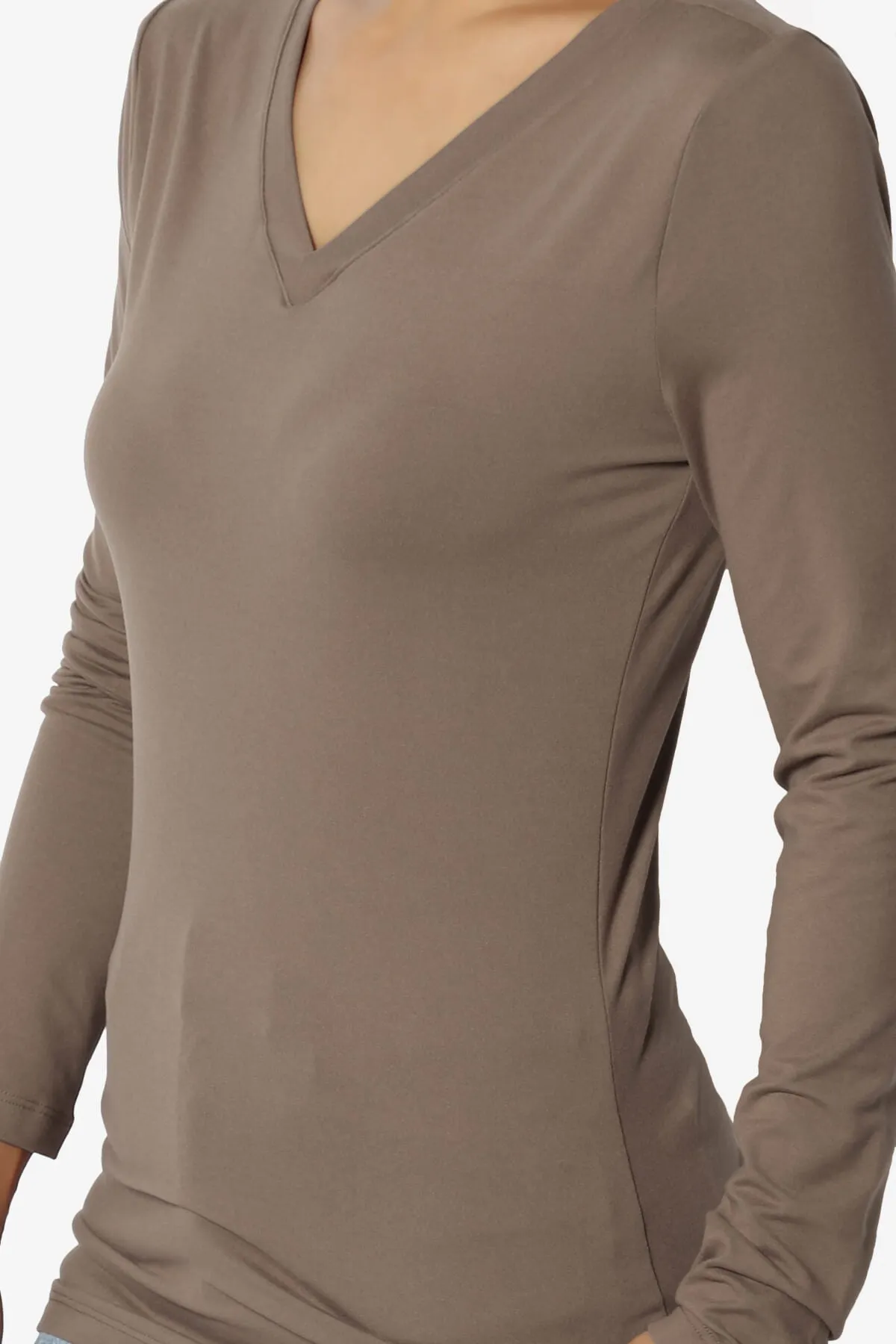 Gaia Microfiber V-Neck Long Sleeve T-Shirt PLUS