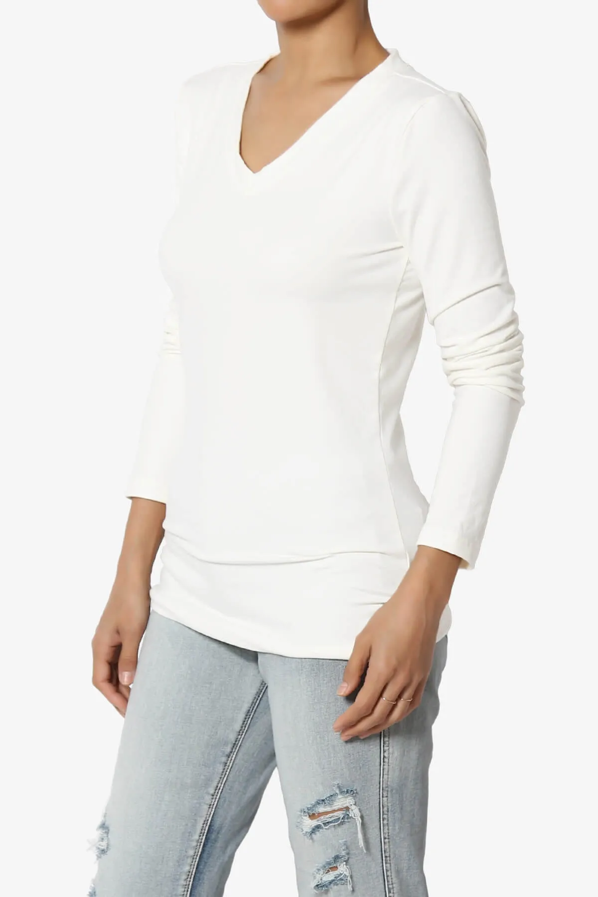Gaia Microfiber V-Neck Long Sleeve T-Shirt PLUS
