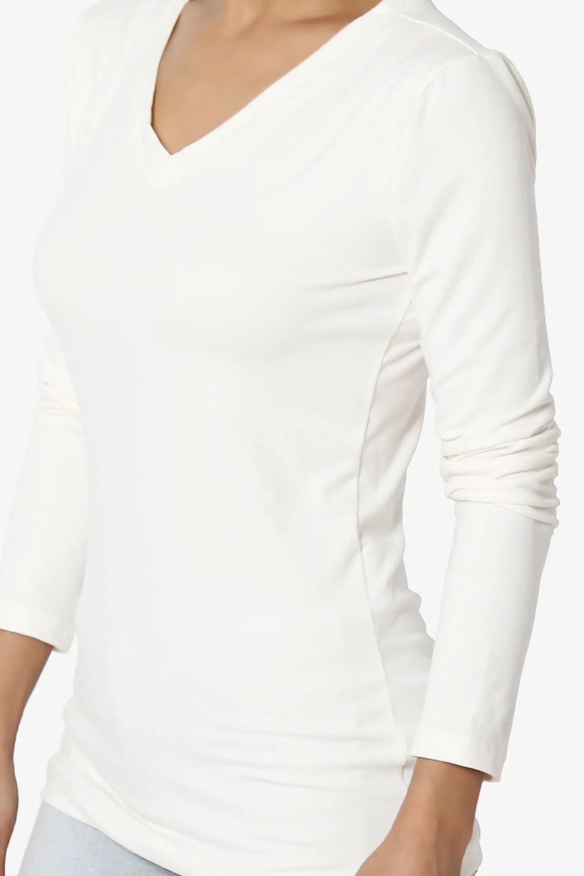 Gaia Microfiber V-Neck Long Sleeve T-Shirt PLUS