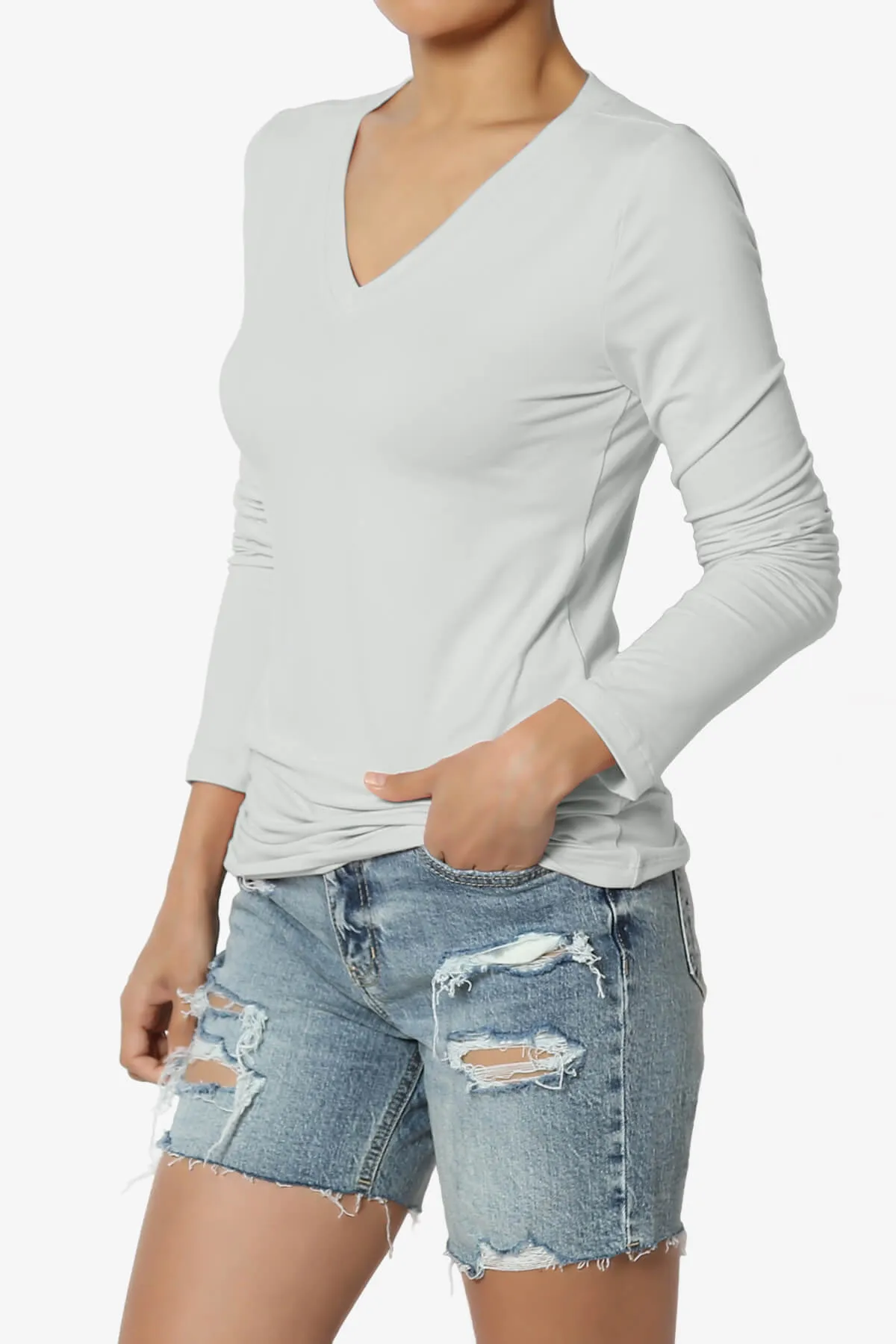 Gaia Microfiber V-Neck Long Sleeve T-Shirt PLUS