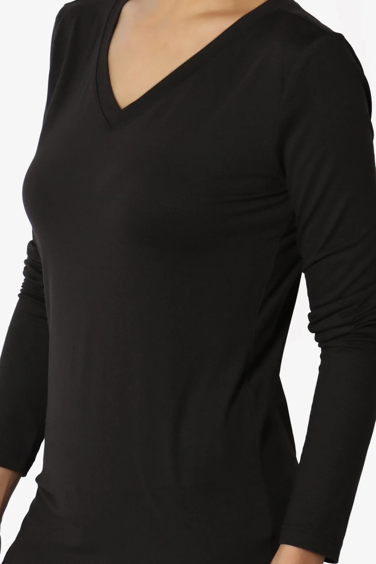 Gaia Microfiber V-Neck Long Sleeve T-Shirt PLUS