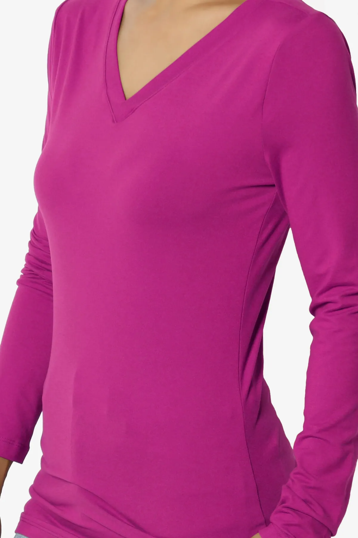 Gaia Microfiber V-Neck Long Sleeve T-Shirt PLUS