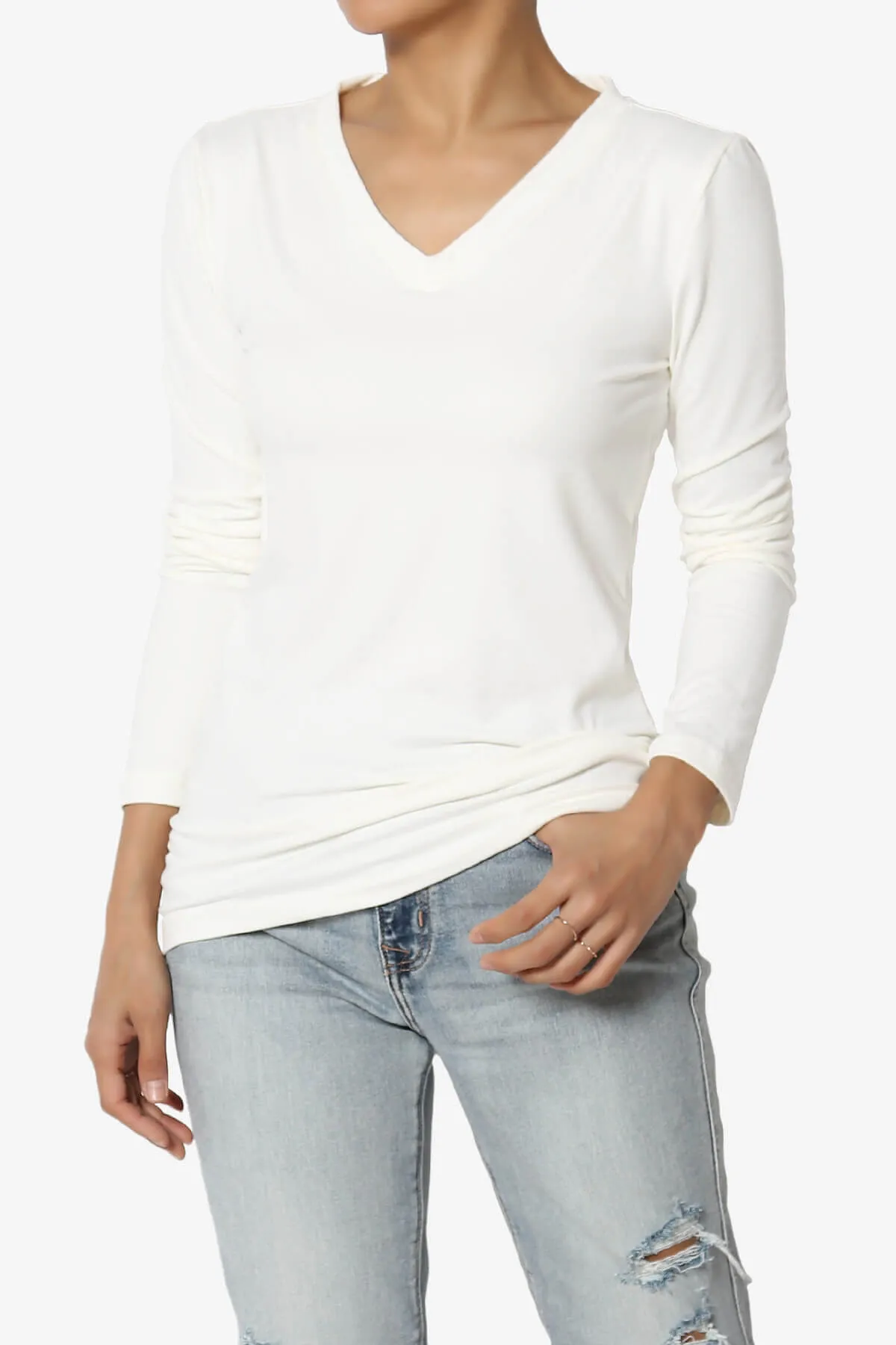 Gaia Microfiber V-Neck Long Sleeve T-Shirt PLUS