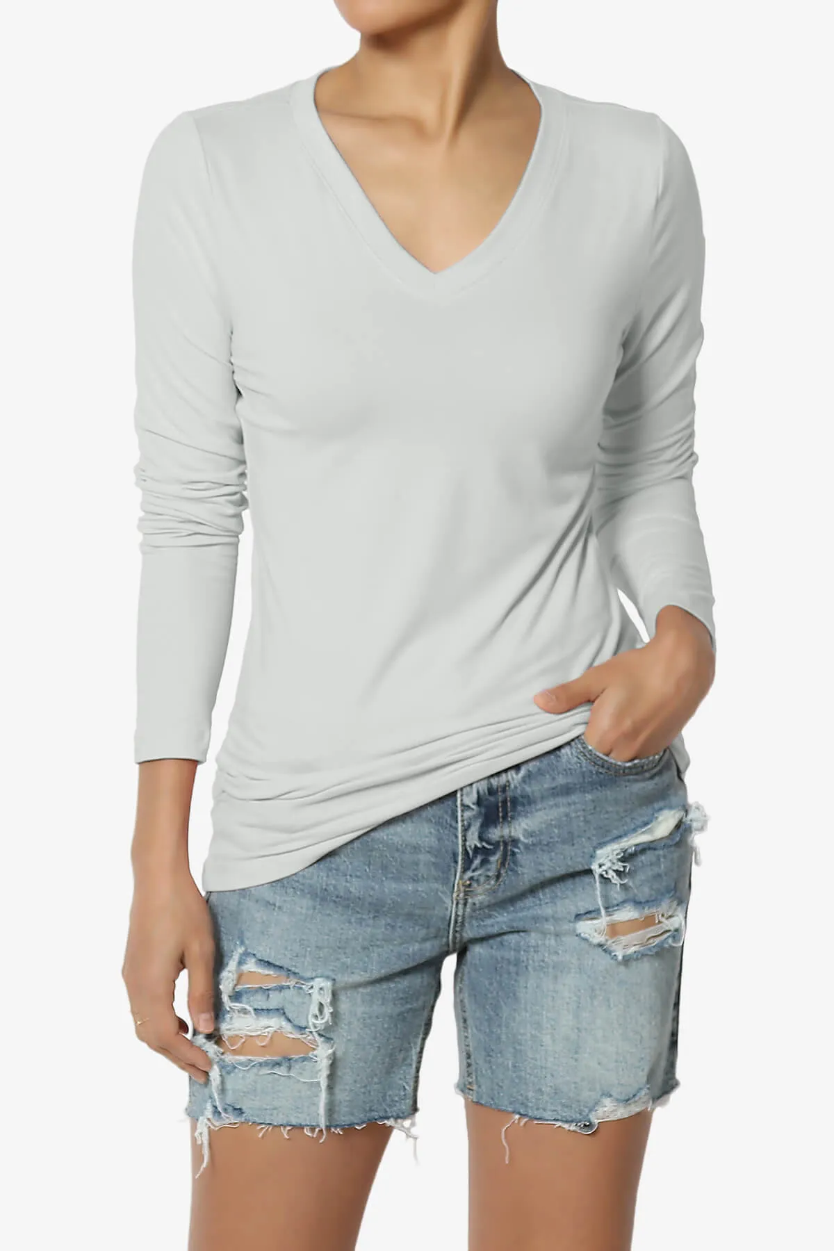 Gaia Microfiber V-Neck Long Sleeve T-Shirt PLUS