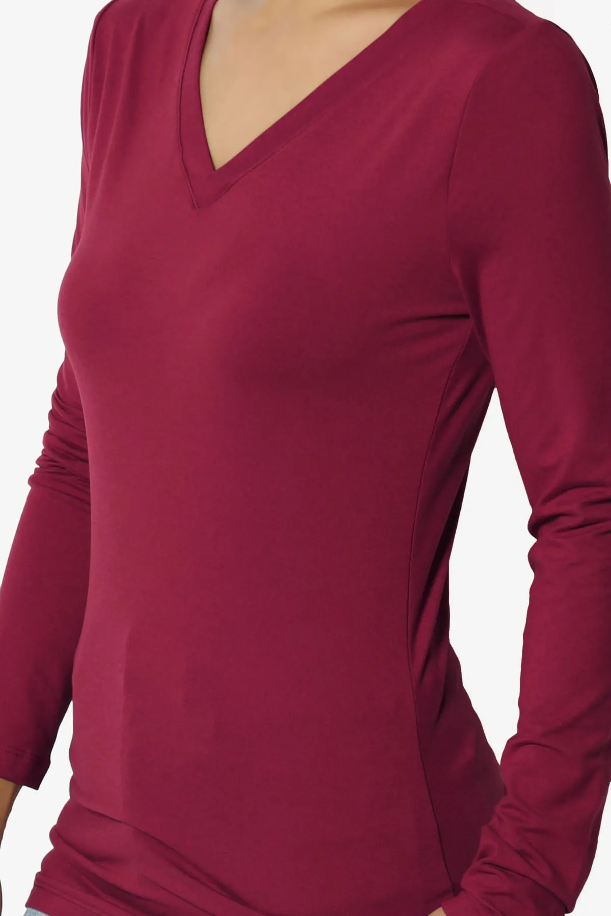 Gaia Microfiber V-Neck Long Sleeve T-Shirt PLUS