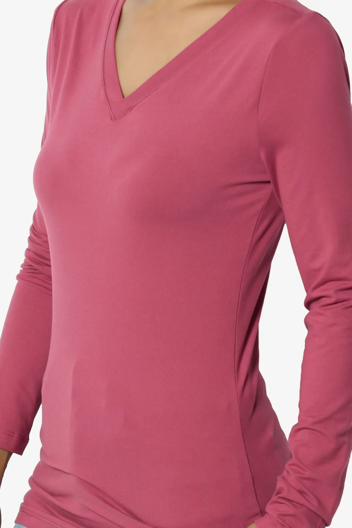 Gaia Microfiber V-Neck Long Sleeve T-Shirt PLUS