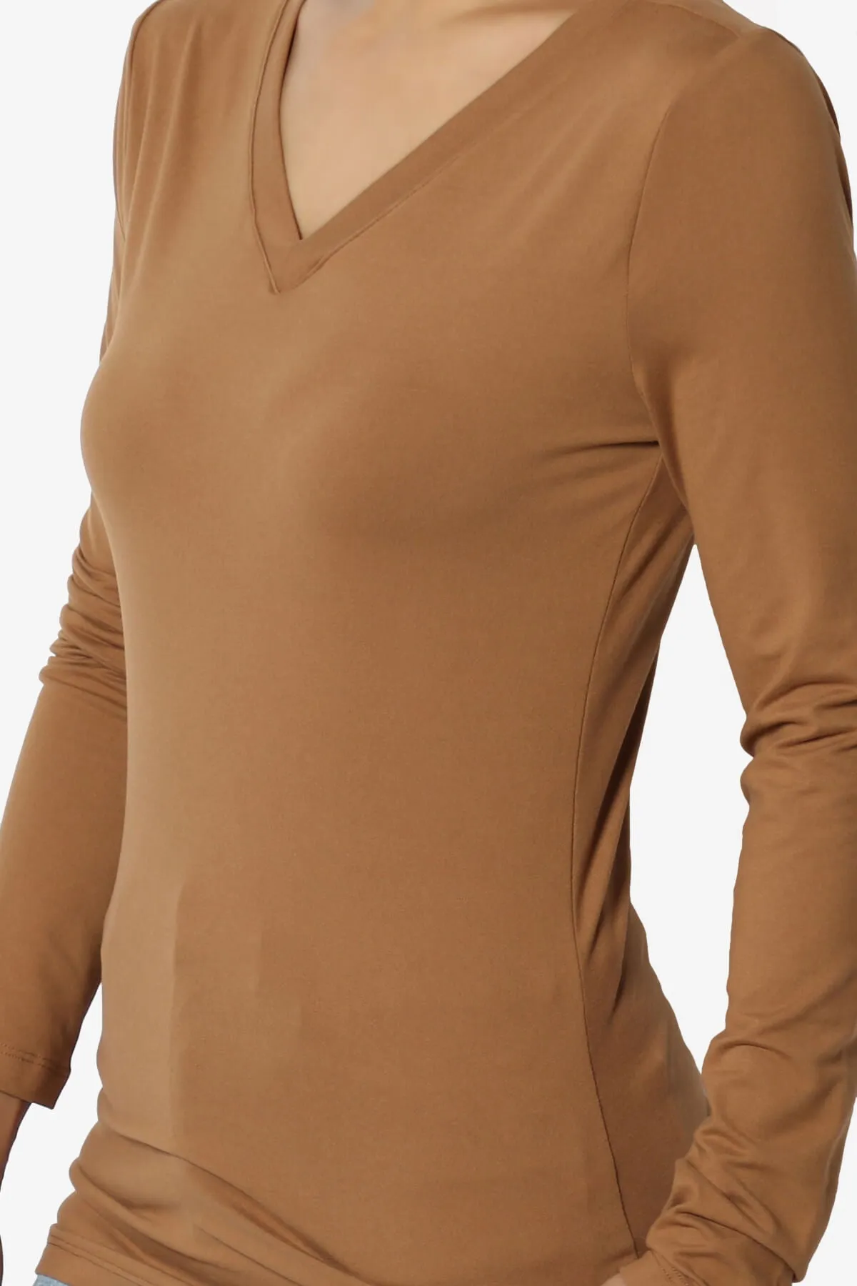 Gaia Microfiber V-Neck Long Sleeve T-Shirt PLUS