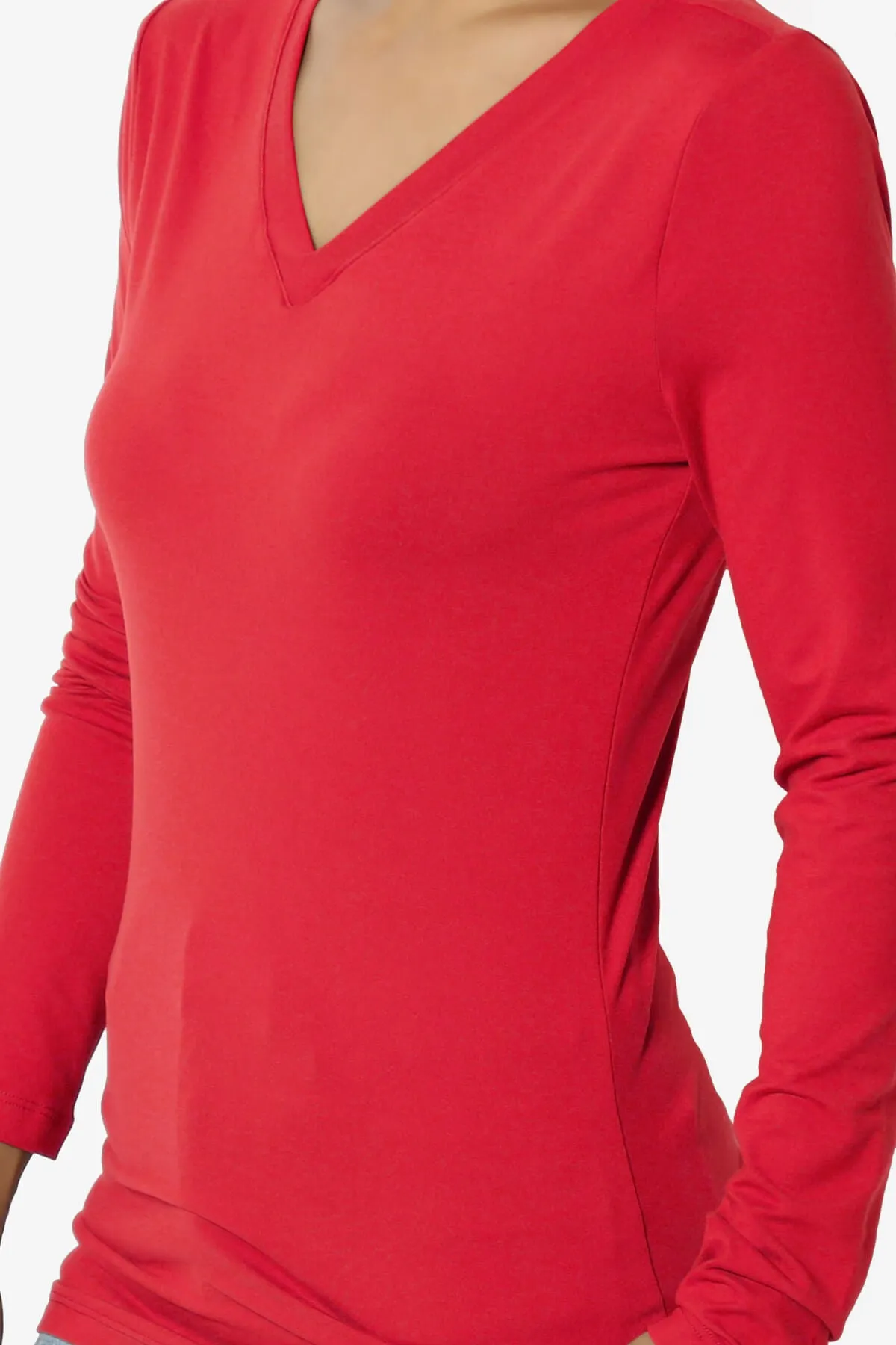 Gaia Microfiber V-Neck Long Sleeve T-Shirt PLUS