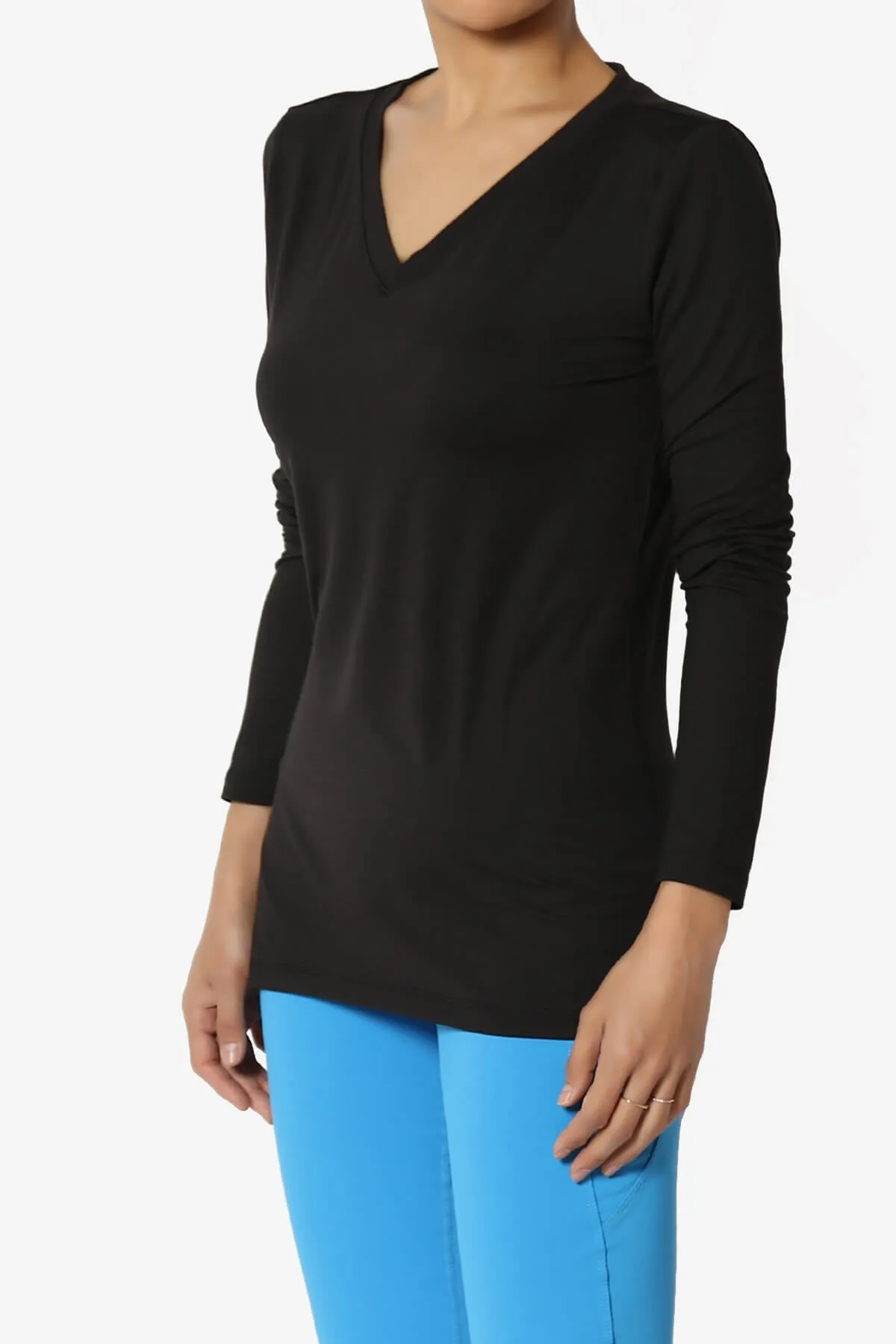 Gaia Microfiber V-Neck Long Sleeve T-Shirt PLUS