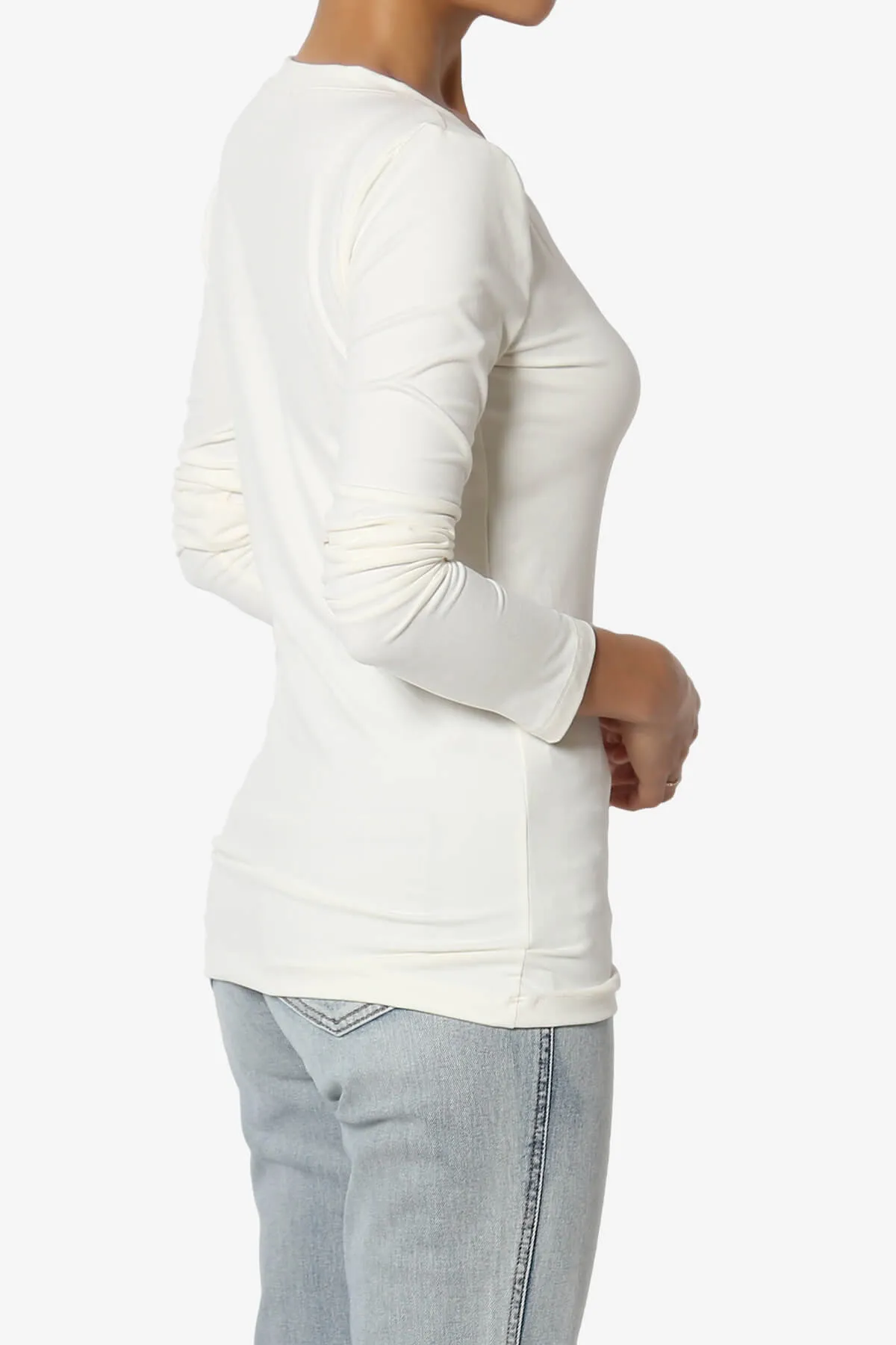 Gaia Microfiber V-Neck Long Sleeve T-Shirt PLUS