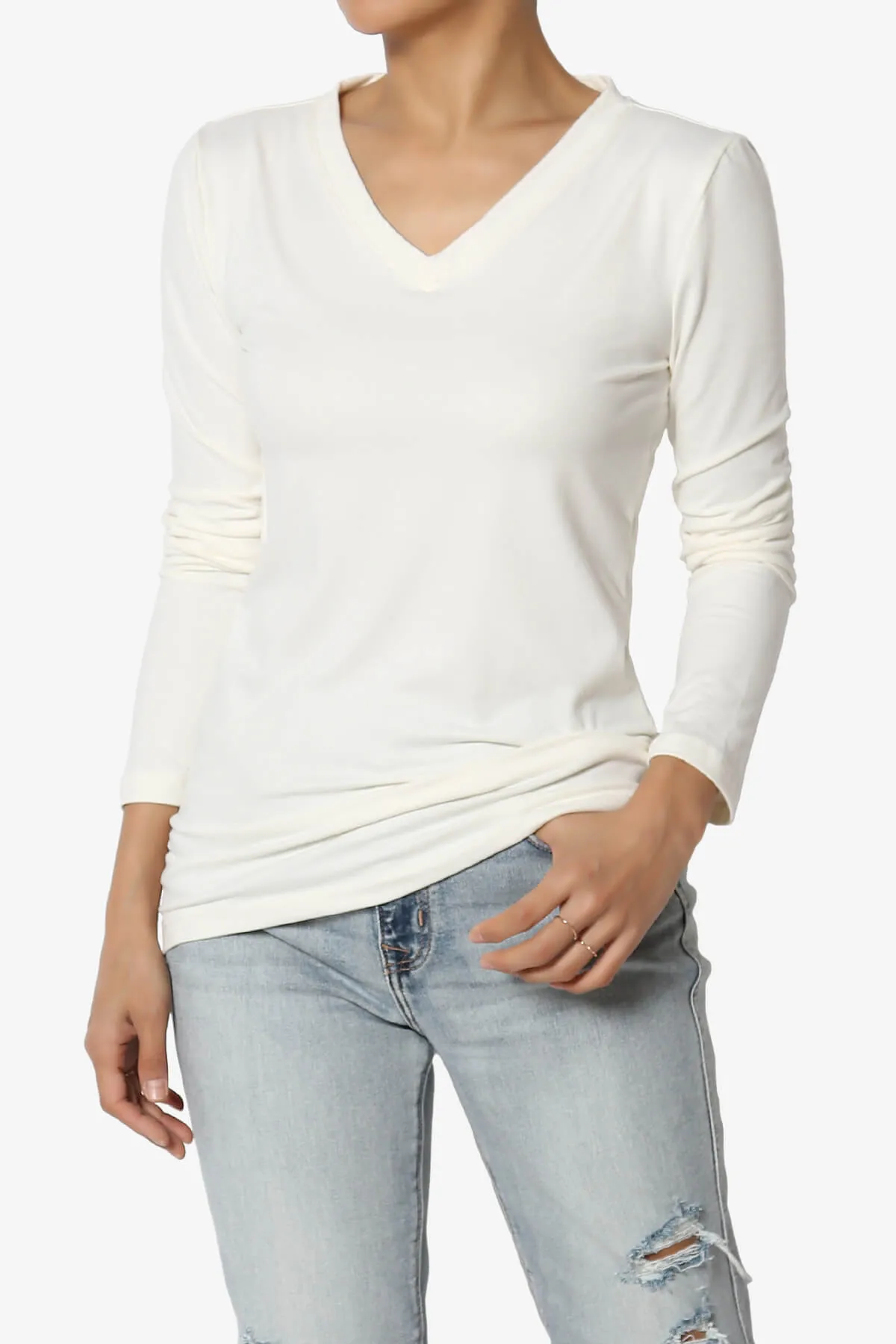 Gaia Microfiber V-Neck Long Sleeve T-Shirt PLUS
