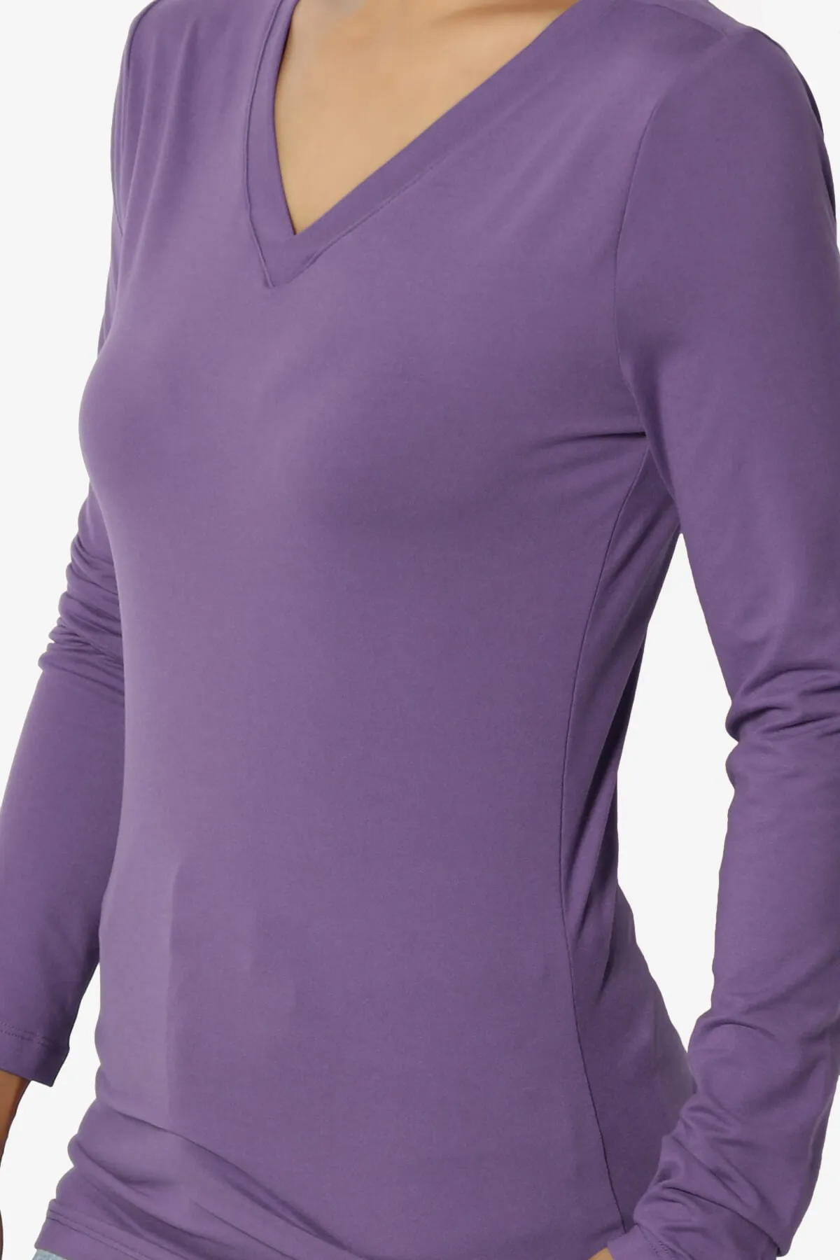 Gaia Microfiber V-Neck Long Sleeve T-Shirt PLUS