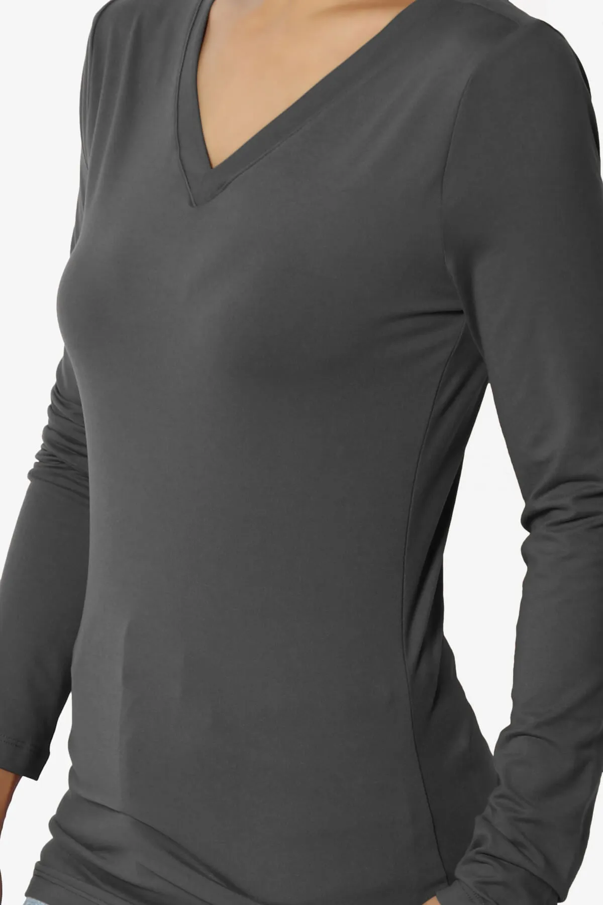 Gaia Microfiber V-Neck Long Sleeve T-Shirt PLUS