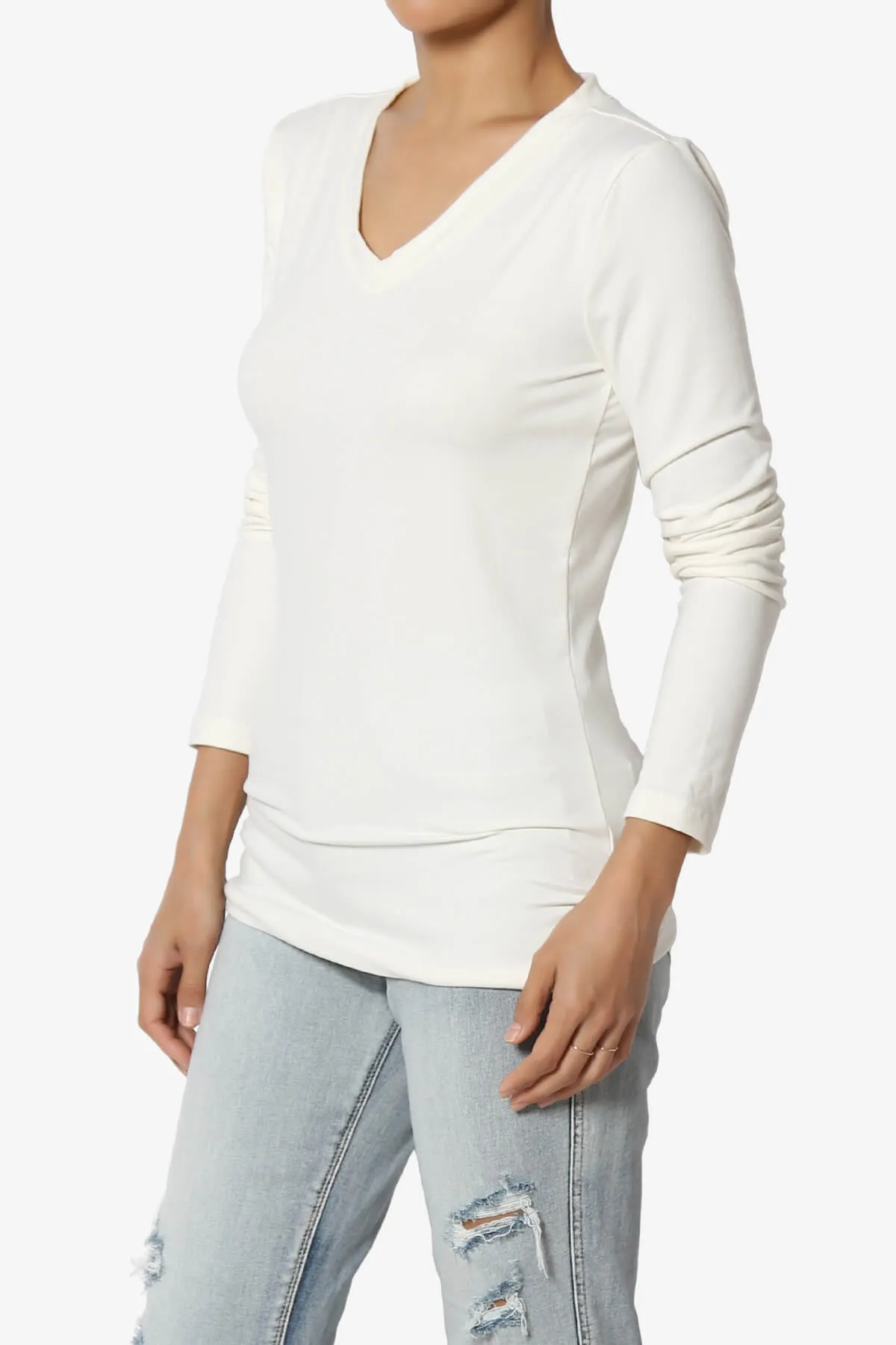 Gaia Microfiber V-Neck Long Sleeve T-Shirt PLUS