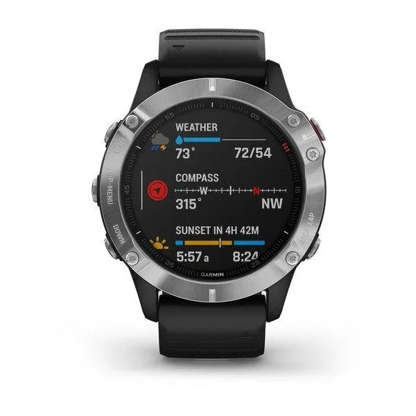 Garmin Fenix 6 Silver with Black Band 47mm