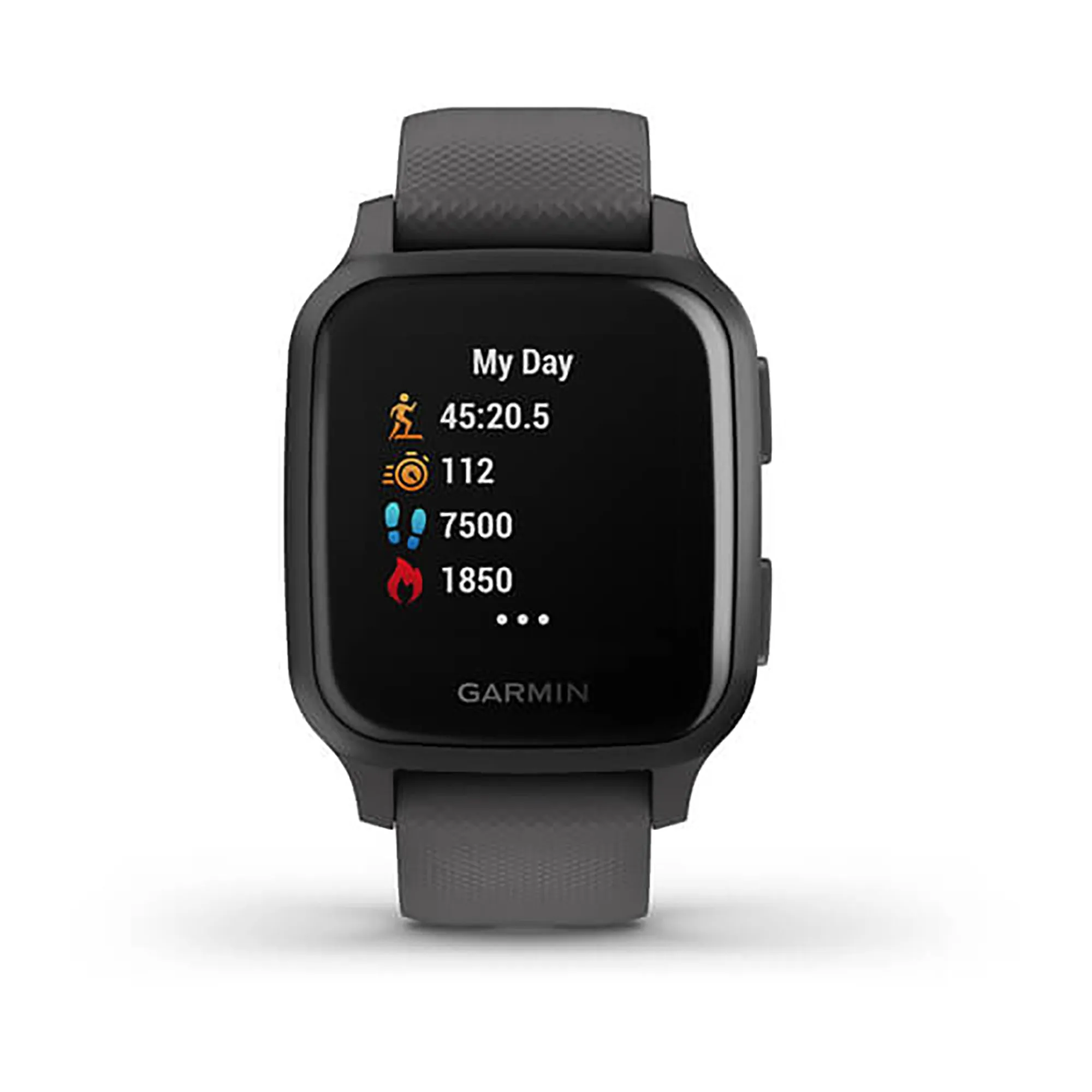 Garmin Venu Sq Silicone Slate Strap Full Color Display Dial Watch - 010-02427-10
